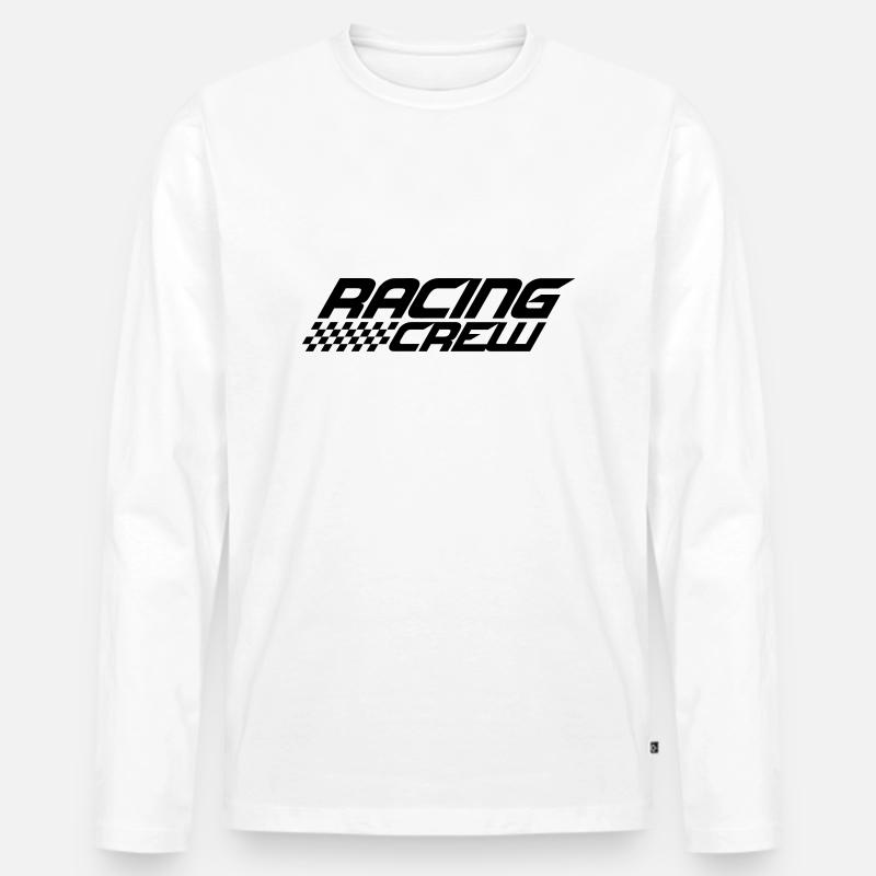 Racing Crew Design - Männer Premium Bio Langarmshirt - Weiß