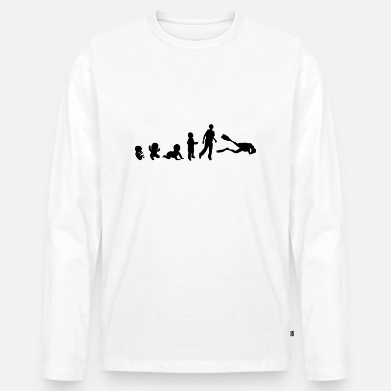 Evolution Sport Taucher - Männer Premium Bio Langarmshirt - Weiß