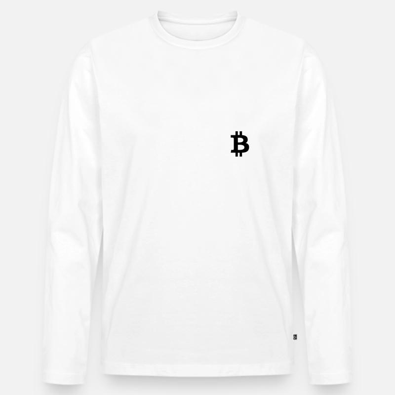 bitcoin - Männer Premium Bio Langarmshirt - Weiß