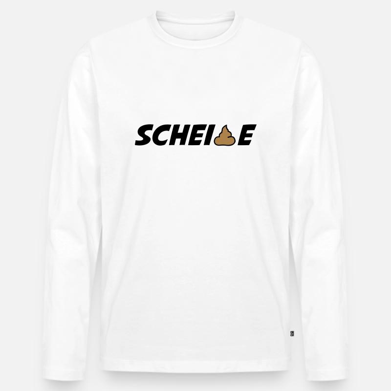 scheisse - Männer Premium Bio Langarmshirt - Weiß
