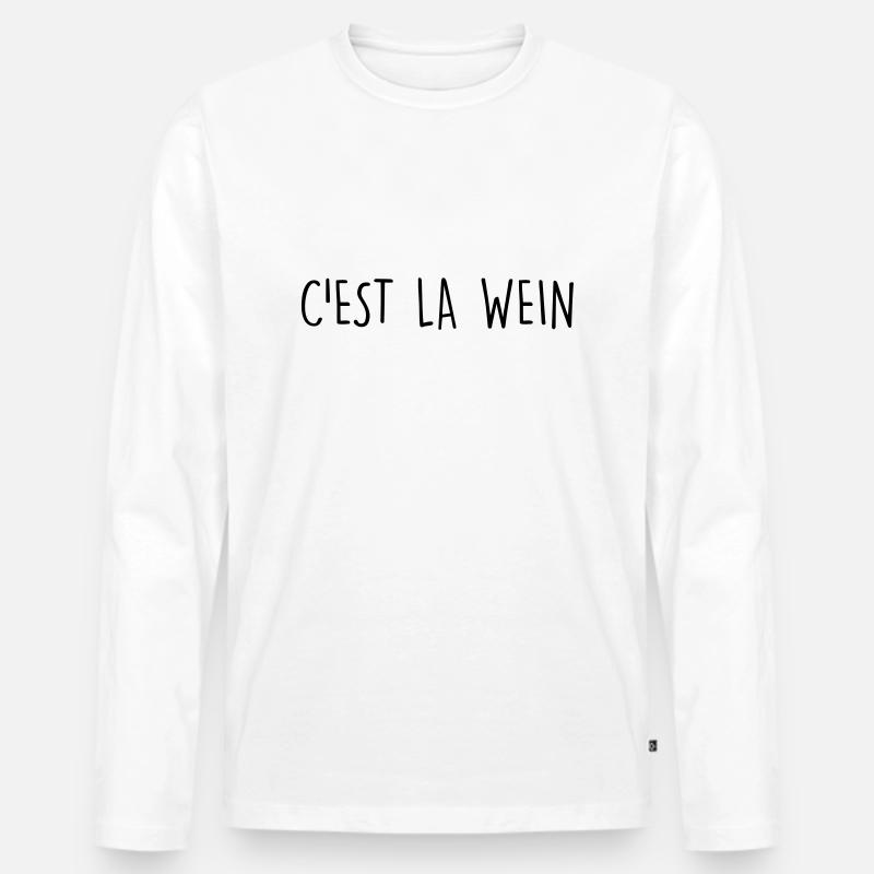 c'est la wein - Männer Premium Bio Langarmshirt - Weiß