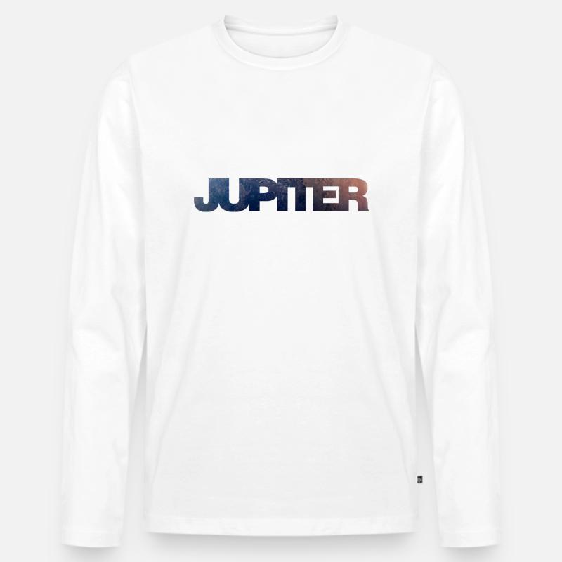 Jupiter | Oberfläche - Männer Premium Bio Langarmshirt - Weiß