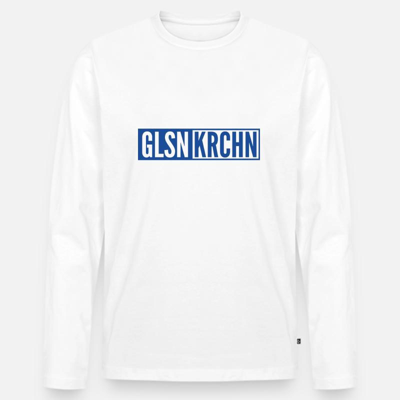 Gelsenkirchen - Glsnkrchn - Männer Premium Bio Langarmshirt - Weiß