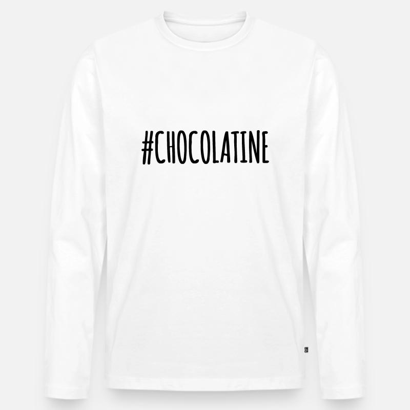 #CHOCOLATINE - Männer Premium Bio Langarmshirt - Weiß
