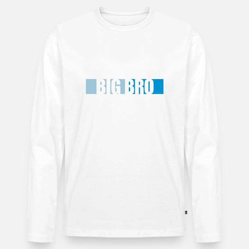 Big Bro Logo Balken - Männer Premium Bio Langarmshirt - Weiß
