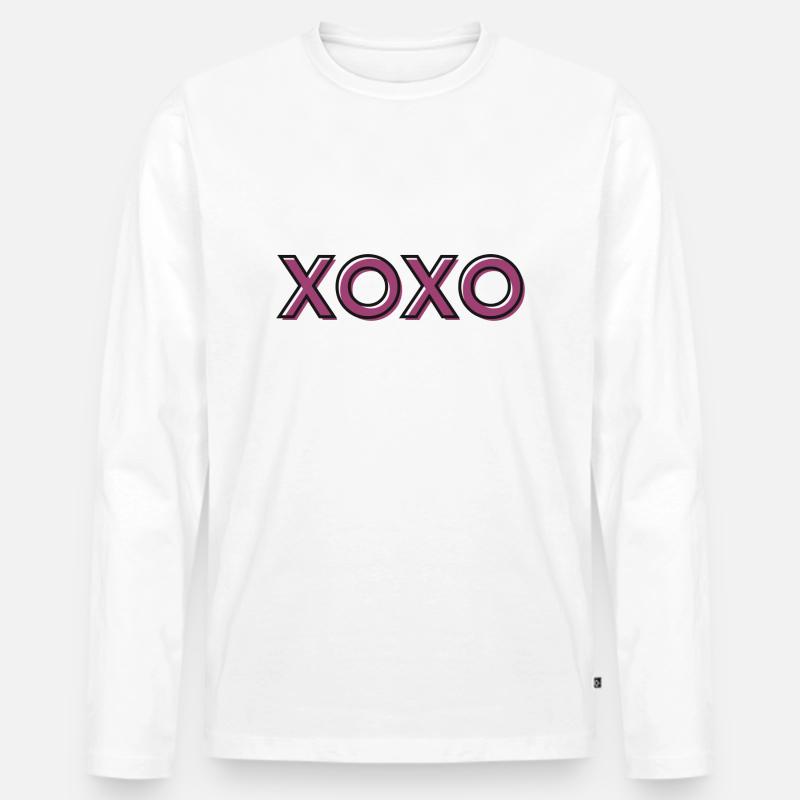 xoxo - Männer Premium Bio Langarmshirt - Weiß