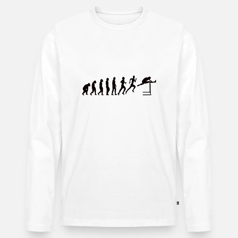 Hurdles Athlétisme Evolution Hurdler - T-shirt manches longues Premium bio Homme - blanc
