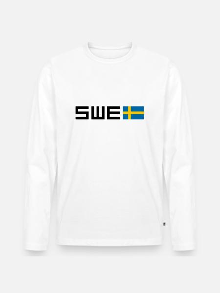 Sweden - Ekologisk långärmad premium-T-shirt herr - vit