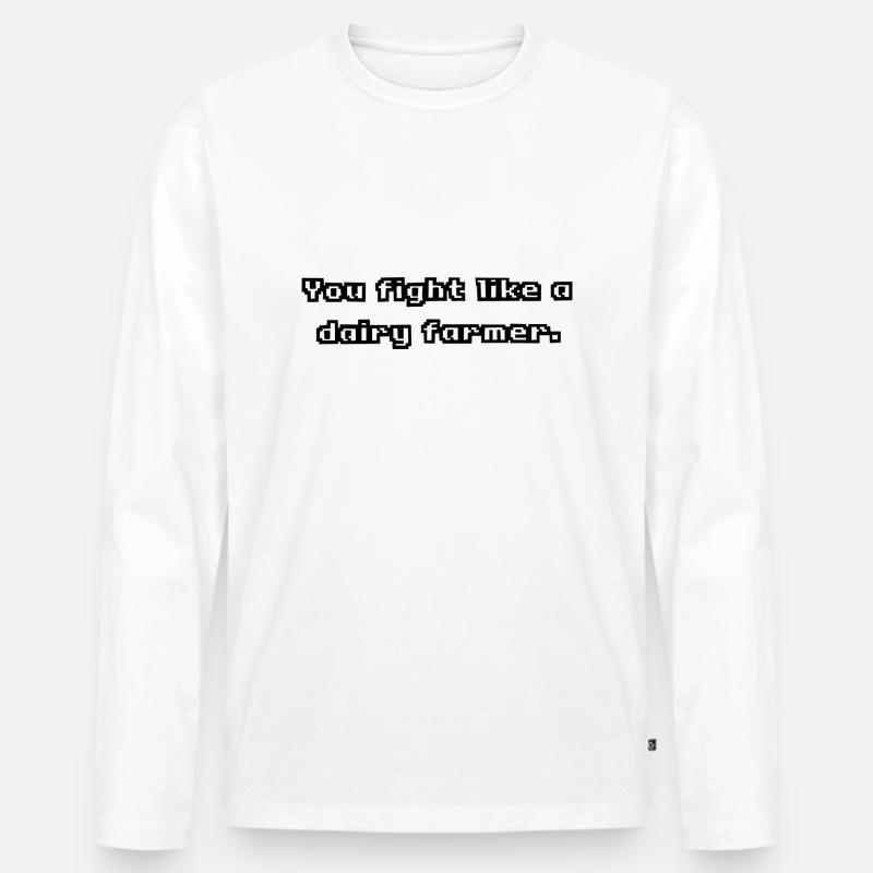 Dairy Farmer - Männer Premium Bio Langarmshirt - Weiß