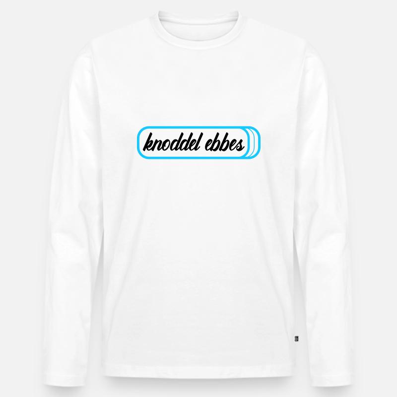knoddel ebbes pink - Männer Premium Bio Langarmshirt - Weiß