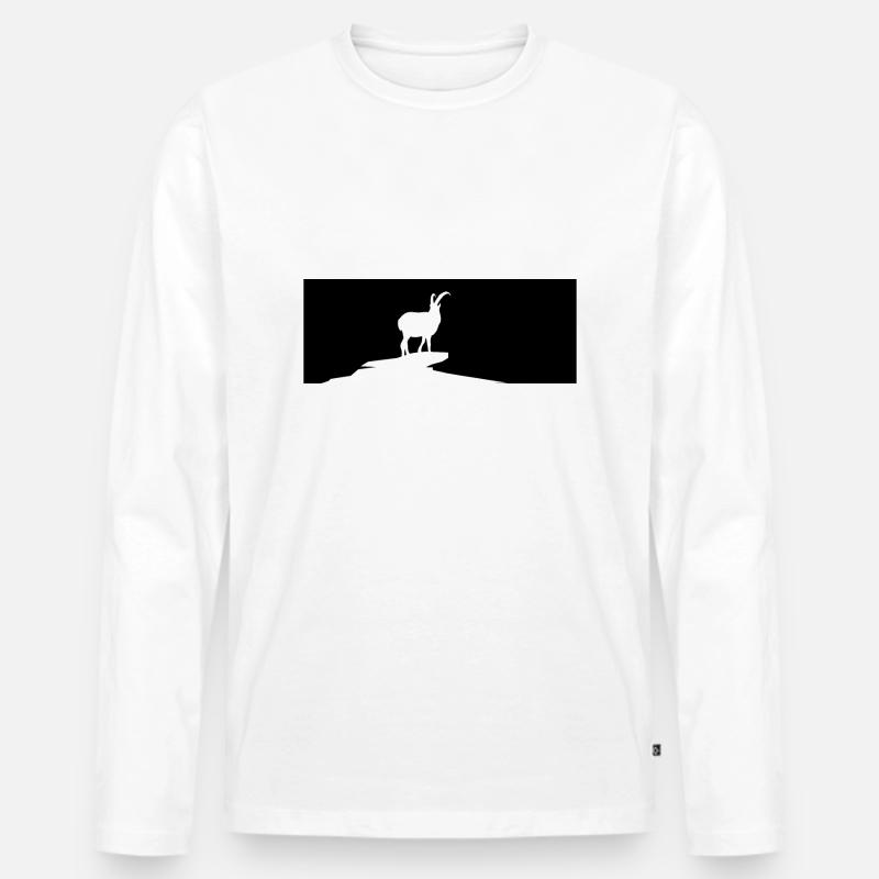 Ziege - (2) - Männer Premium Bio Langarmshirt - Weiß