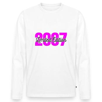 2007 Limited Edition Geburtstagsshirt - Männer Premium Bio Langarmshirt - Weiß - Vorne - Nico (187cm)