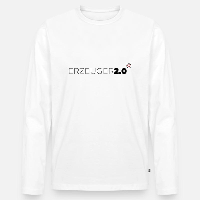Erzeuger 2 0 - Männer Premium Bio Langarmshirt - Weiß