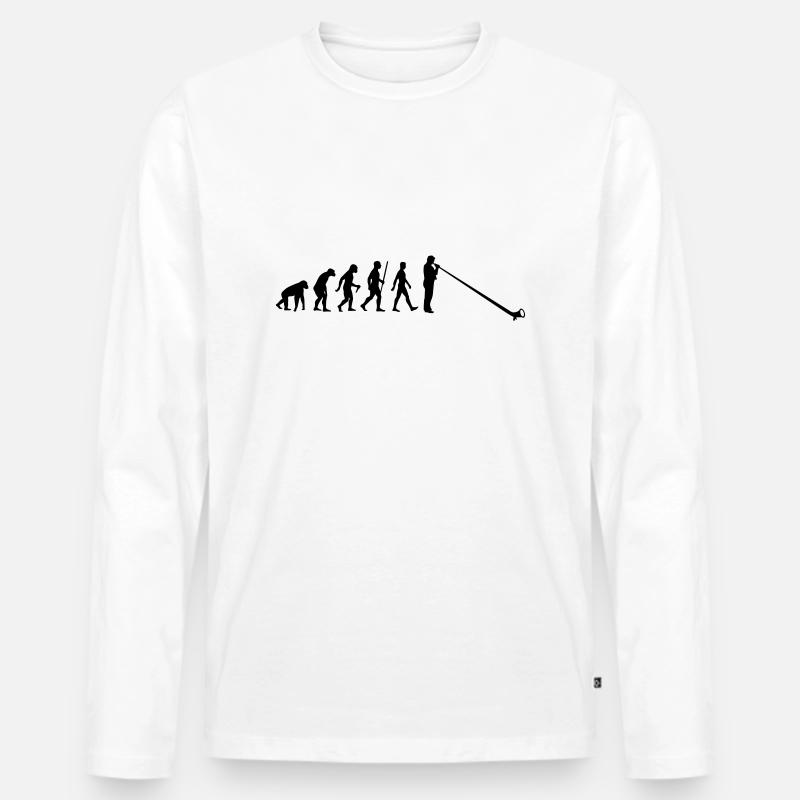 Evolution Alpenhorn - Männer Premium Bio Langarmshirt - Weiß