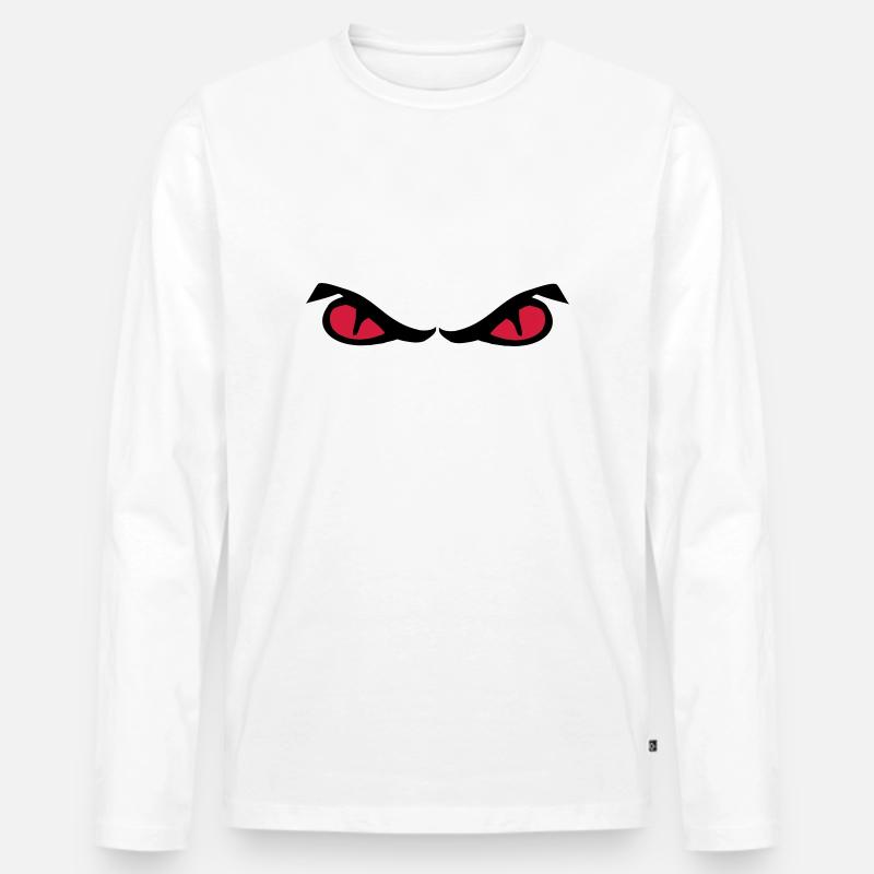 Augen - Männer Premium Bio Langarmshirt - Weiß