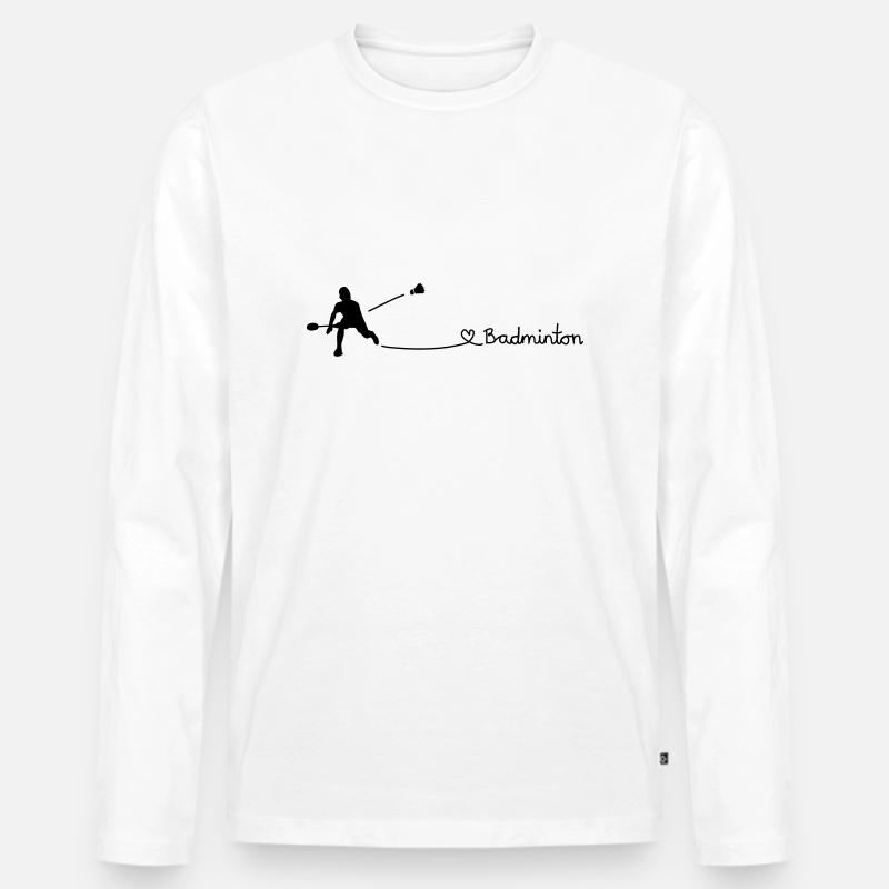 Love Badminton - Männer Premium Bio Langarmshirt - Weiß