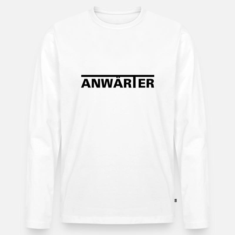 Anwärter - Männer Premium Bio Langarmshirt - Weiß