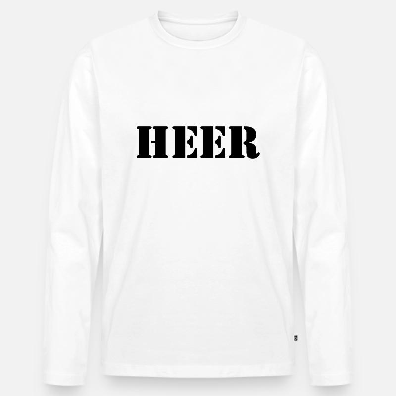 Heer schwarz - Männer Premium Bio Langarmshirt - Weiß