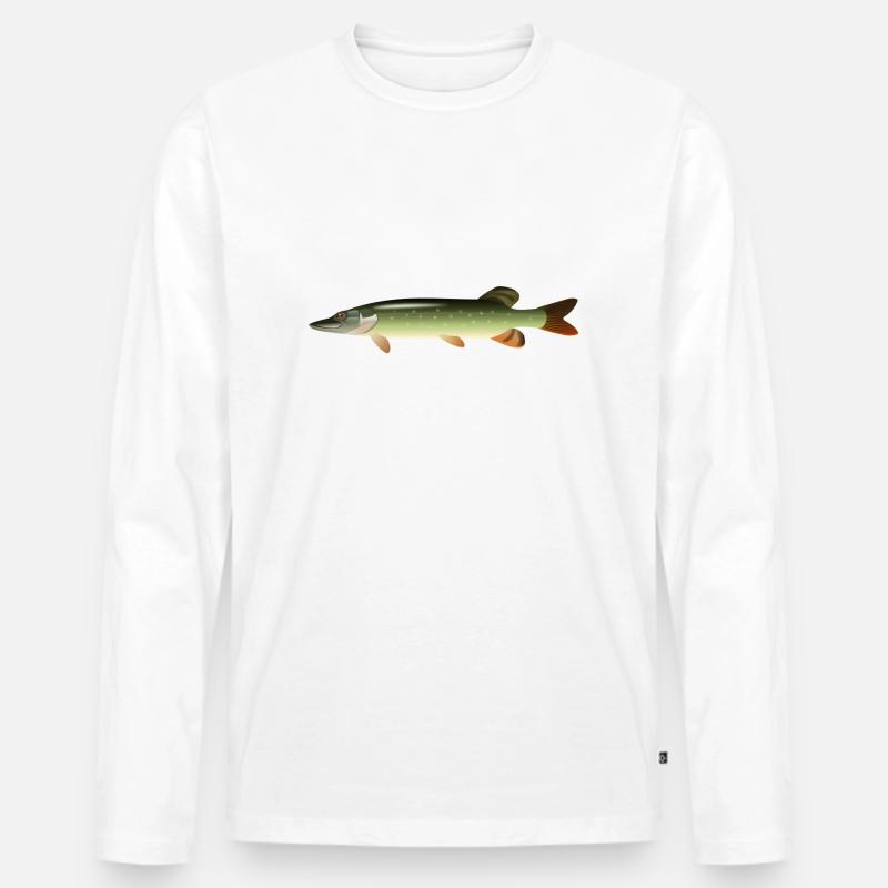 fish15 - Männer Premium Bio Langarmshirt - Weiß
