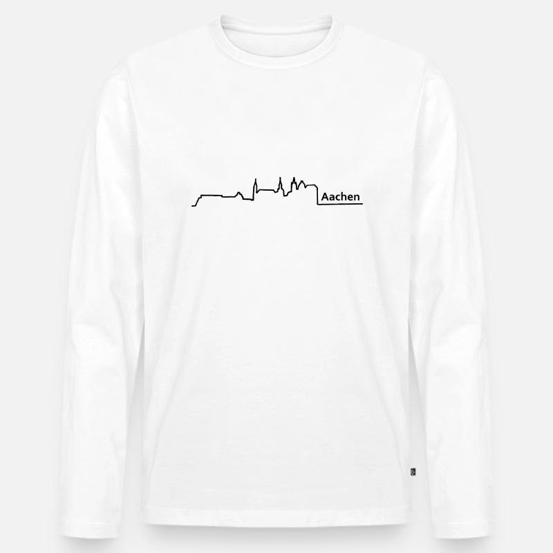 aachen skyline - Männer Premium Bio Langarmshirt - Weiß
