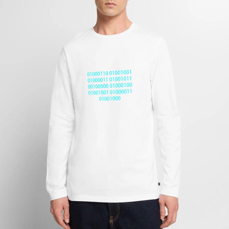BINARY CODE / BINÄRCODE F**K DICH GESCHENKIDEE Männer Premium Bio Langarmshirt