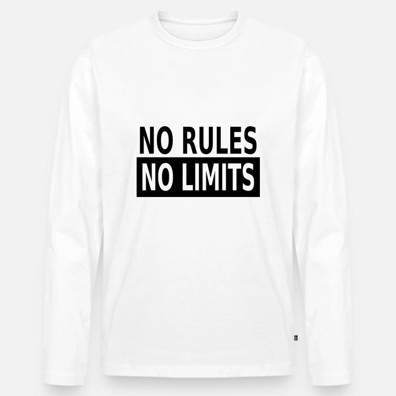 No Rules No Limits - Männer Premium Bio Langarmshirt - Weiß