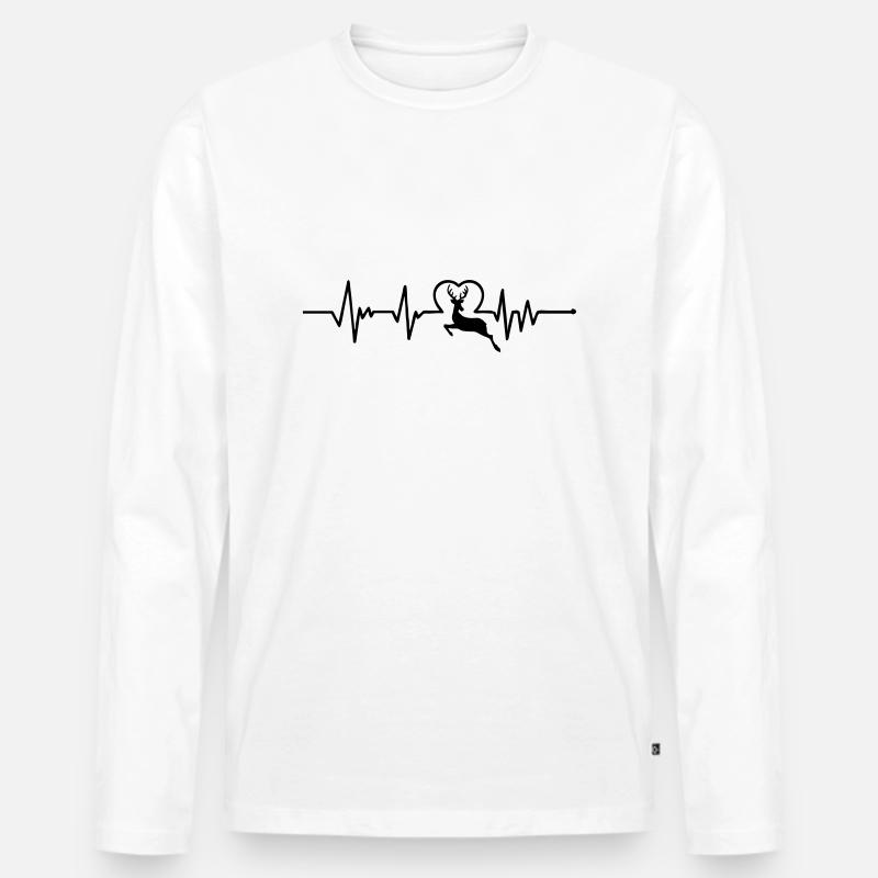 Rentier - Männer Premium Bio Langarmshirt - Weiß