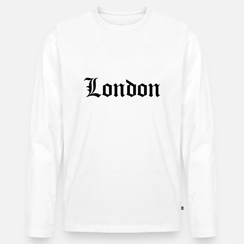 Old London - Männer Premium Bio Langarmshirt - Weiß