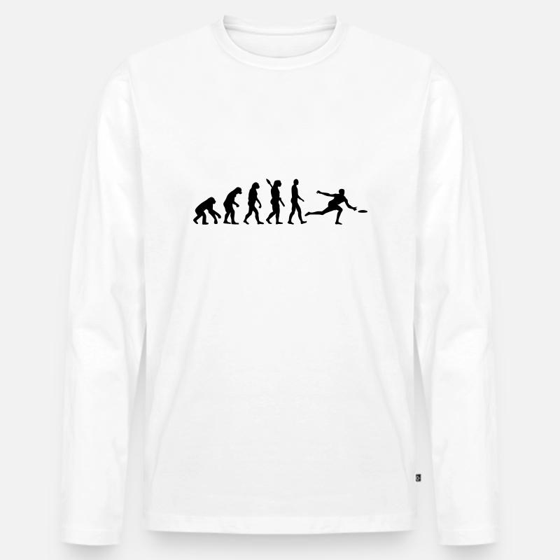 Frisbee - Männer Premium Bio Langarmshirt - Weiß