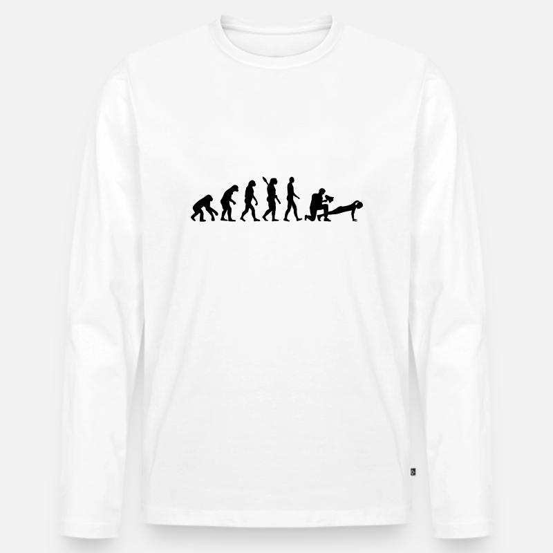 Fitnesstrainer - Männer Premium Bio Langarmshirt - Weiß