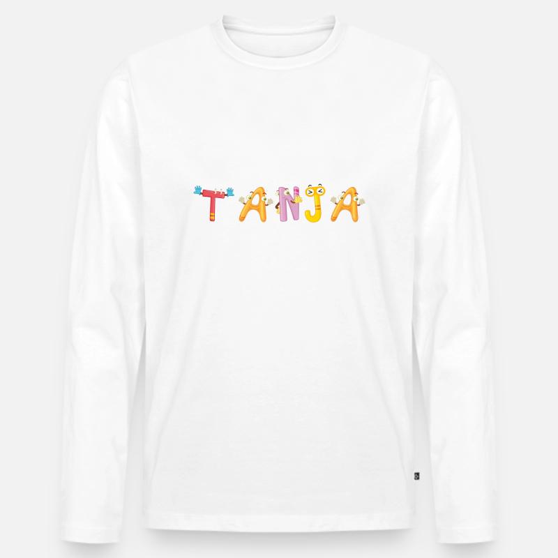 Tanja - Männer Premium Bio Langarmshirt - Weiß