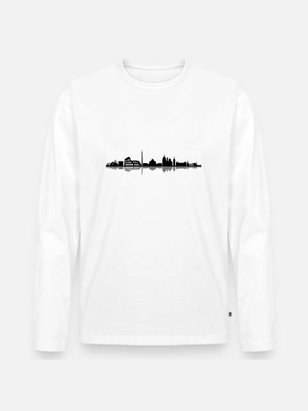 Skyline - Rom - Männer Premium Bio Langarmshirt - Weiß