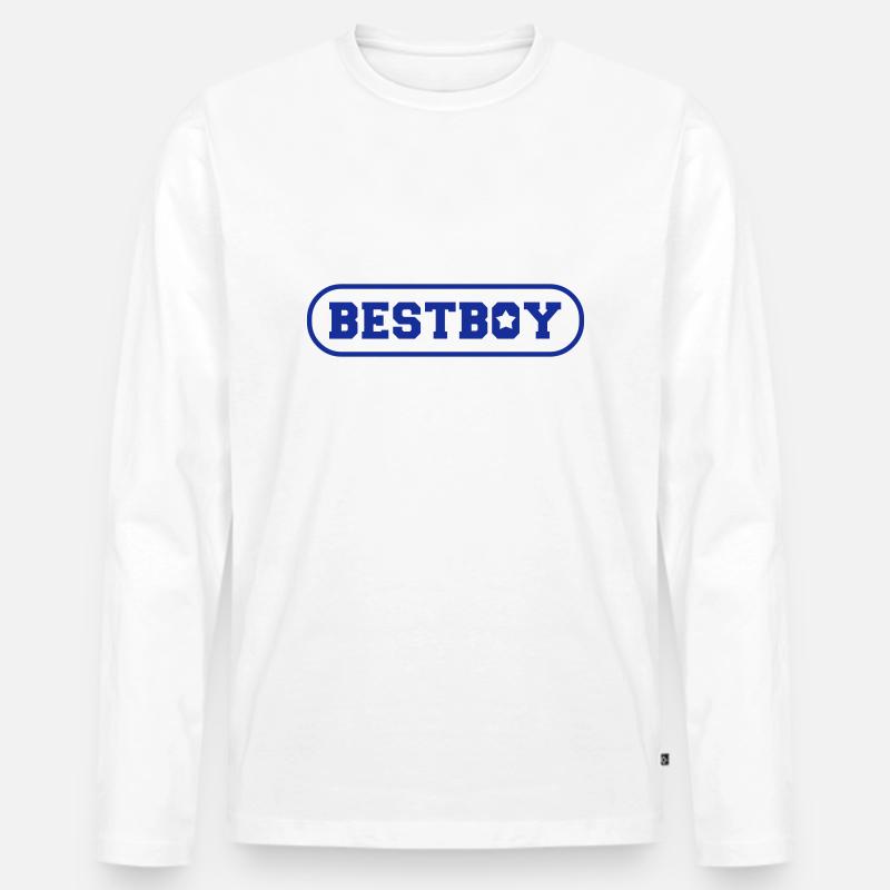 bestboy - Männer Premium Bio Langarmshirt - Weiß