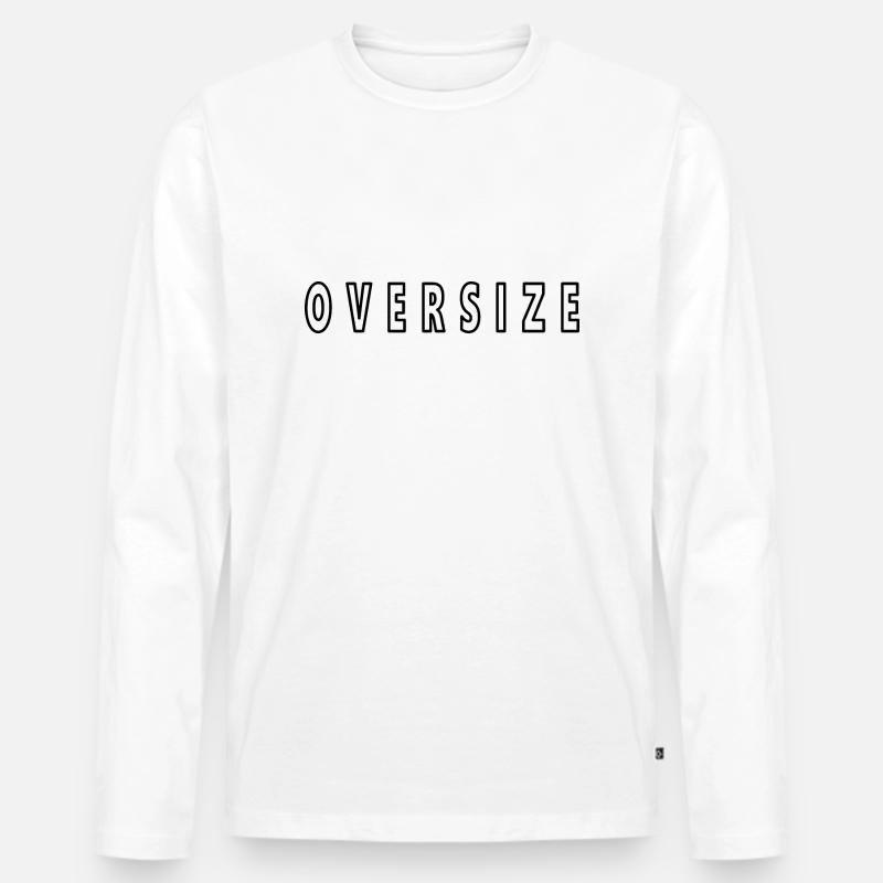 oversize gross weiss - Männer Premium Bio Langarmshirt - Weiß
