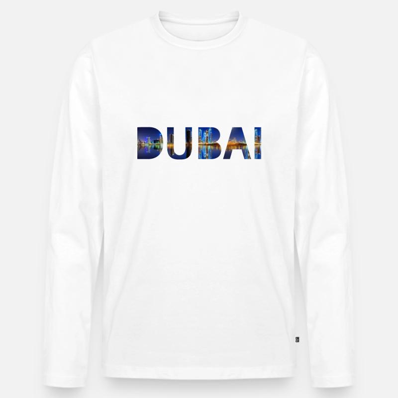 Dubai T-shirt - Männer Premium Bio Langarmshirt - Weiß