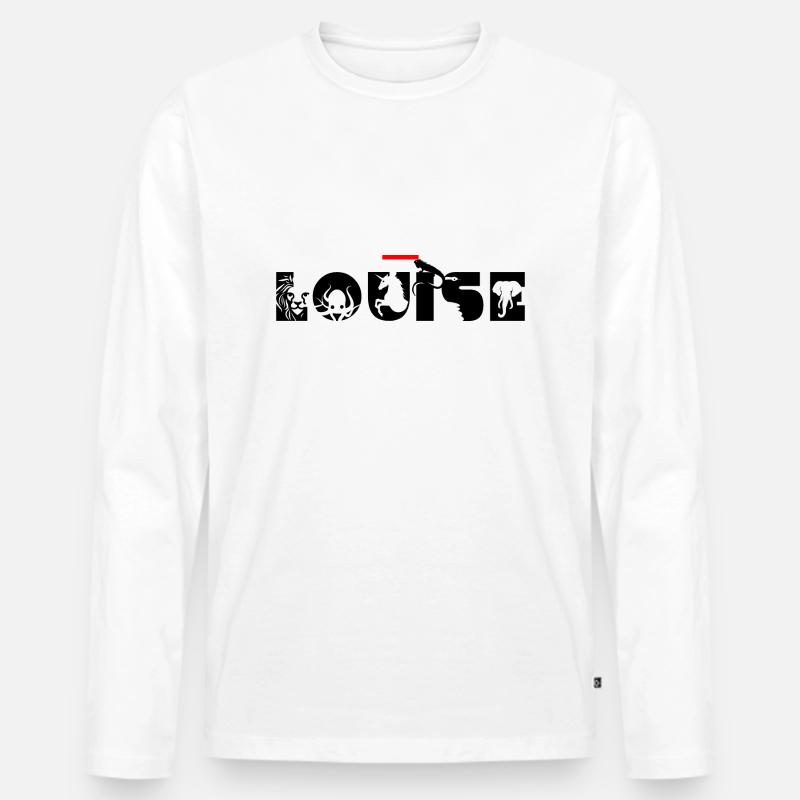 Louise - Männer Premium Bio Langarmshirt - Weiß