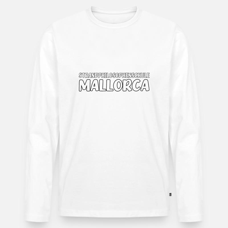 Mallorca Strandphilosophenschule - Männer Premium Bio Langarmshirt - Weiß