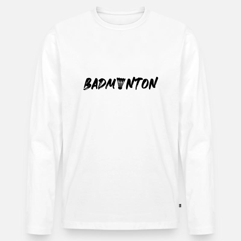 federball Badminton symbol - Männer Premium Bio Langarmshirt - Weiß