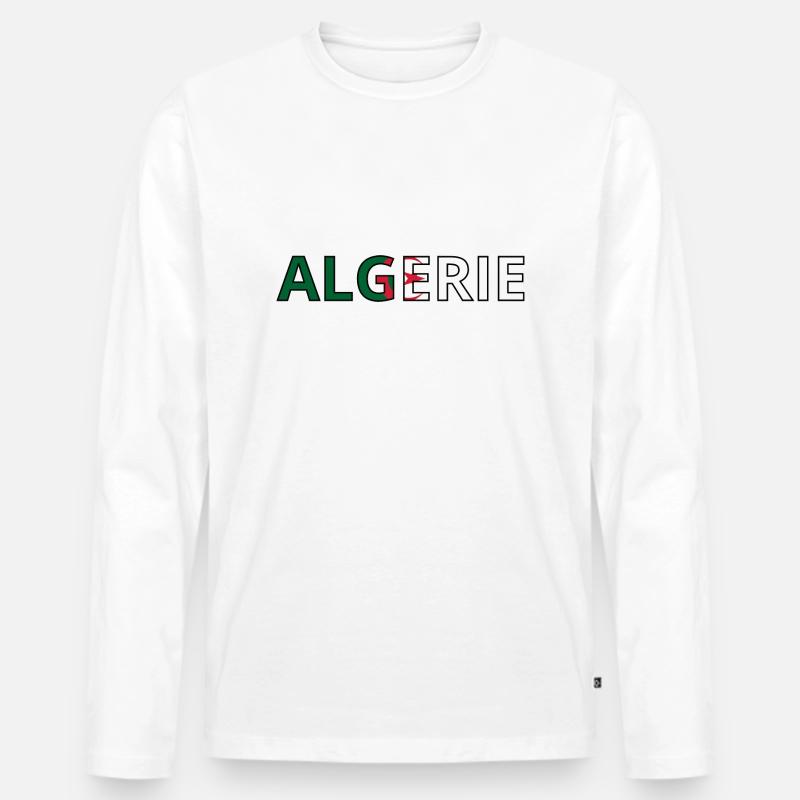Algerische Flagge - Männer Premium Bio Langarmshirt - Weiß