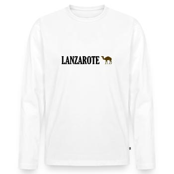 Lanzarote - Vacances à dos de dromadaire Îles Canaries Îles Canaries - T-shirt manches longues Premium bio Homme - blanc - Devant - Nico (187cm)