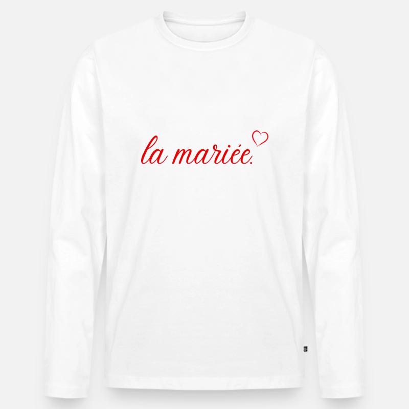 Die rote Herzbraut - Männer Premium Bio Langarmshirt - Weiß