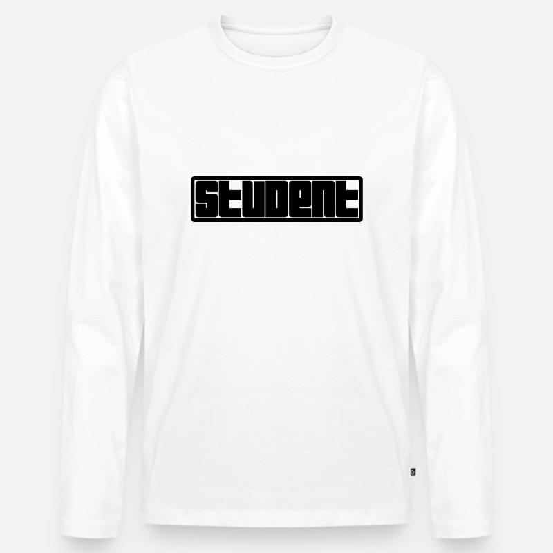 Student Logo - Männer Premium Bio Langarmshirt - Weiß