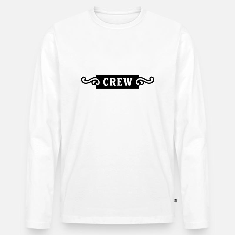 Crew Ornament - Männer Premium Bio Langarmshirt - Weiß