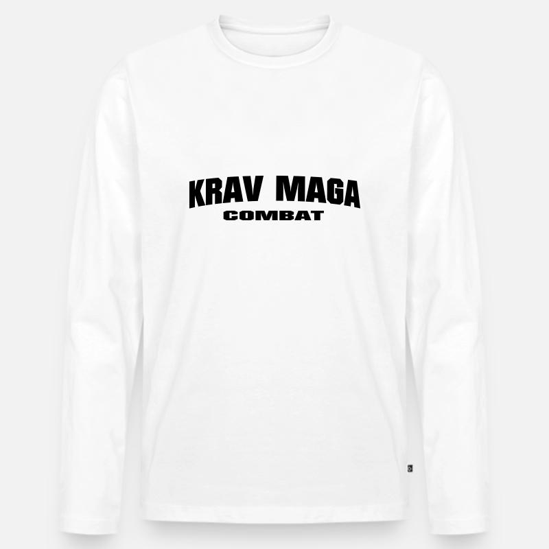 Krav Maga Combat - Männer Premium Bio Langarmshirt - Weiß