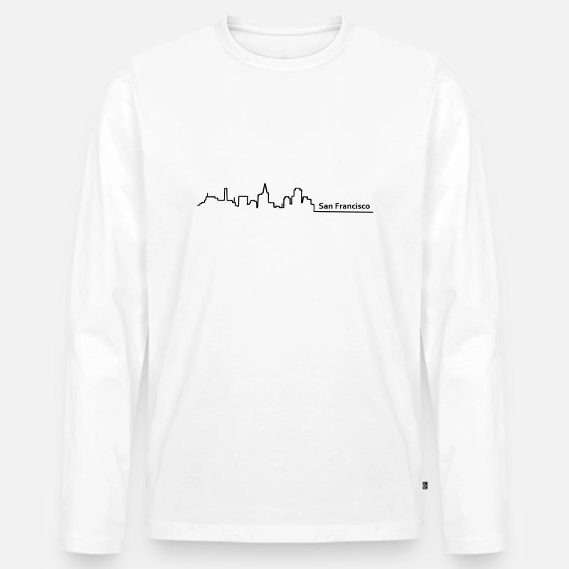 san francisco skyline - Männer Premium Bio Langarmshirt - Weiß