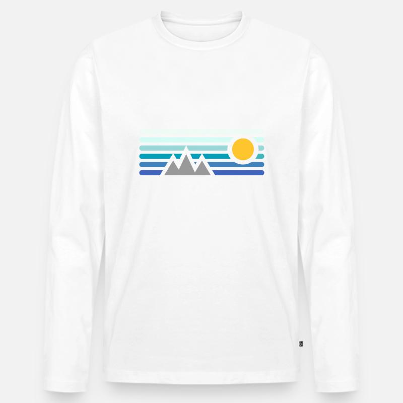 Berge - Männer Premium Bio Langarmshirt - Weiß