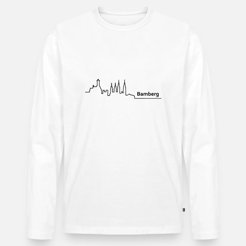 bamberg skyline - Männer Premium Bio Langarmshirt - Weiß
