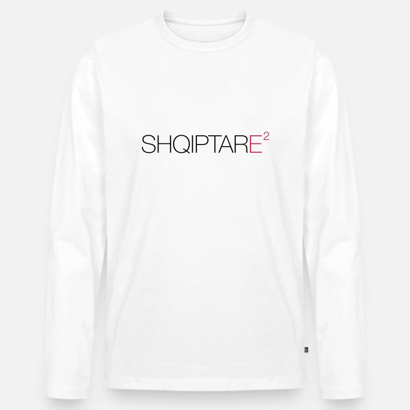 SHQIPTARE - Männer Premium Bio Langarmshirt - Weiß