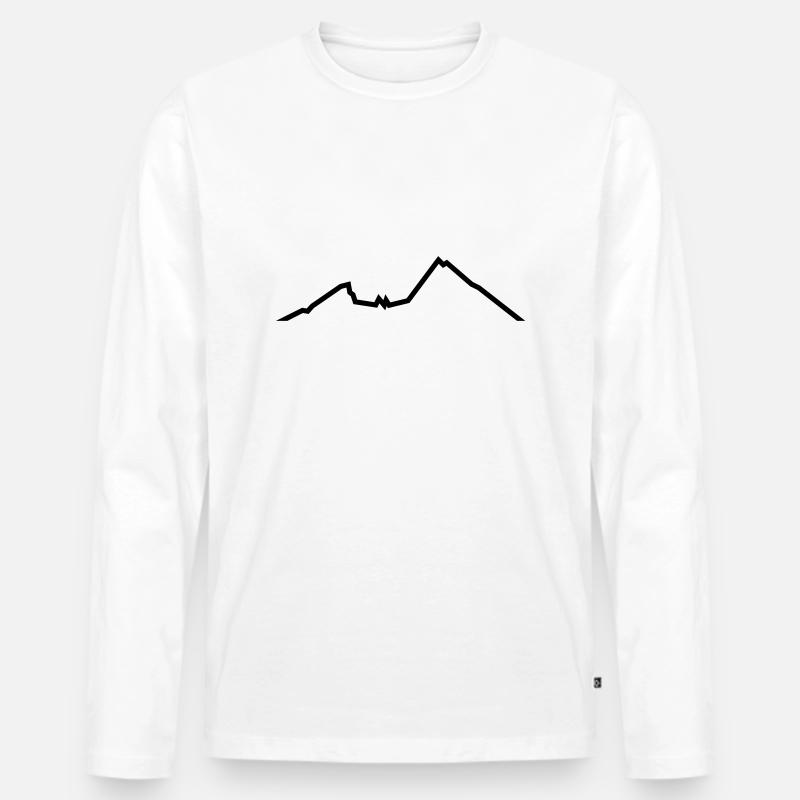 Watzmann - Männer Premium Bio Langarmshirt - Weiß