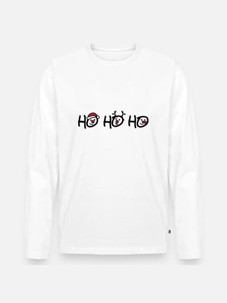 Ho Ho Ho - Men's Premium Organic Long Sleeve Shirt - white